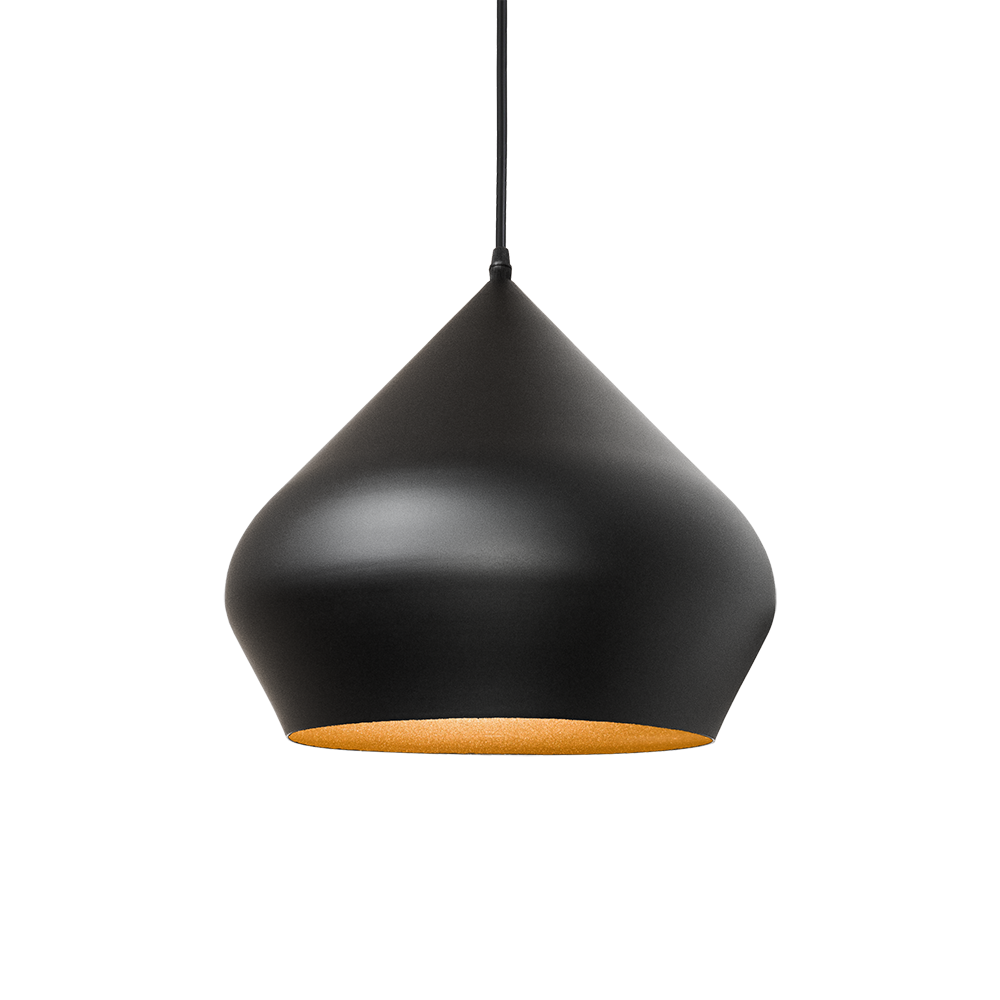 COLGANTE EMBUDO NEGRO MATE INT/DORADO 1820/C1N
